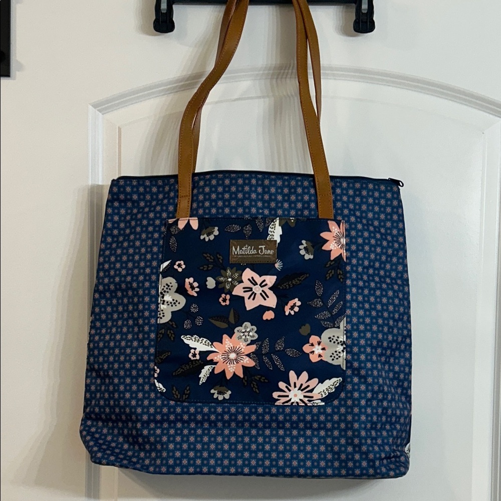 Matilda Jane Navy and Brown Floral Tote